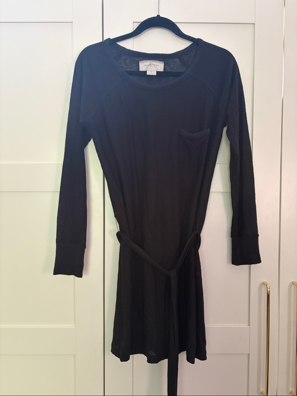 Brochu Walker Black Linen Silk Mini Dress Size P